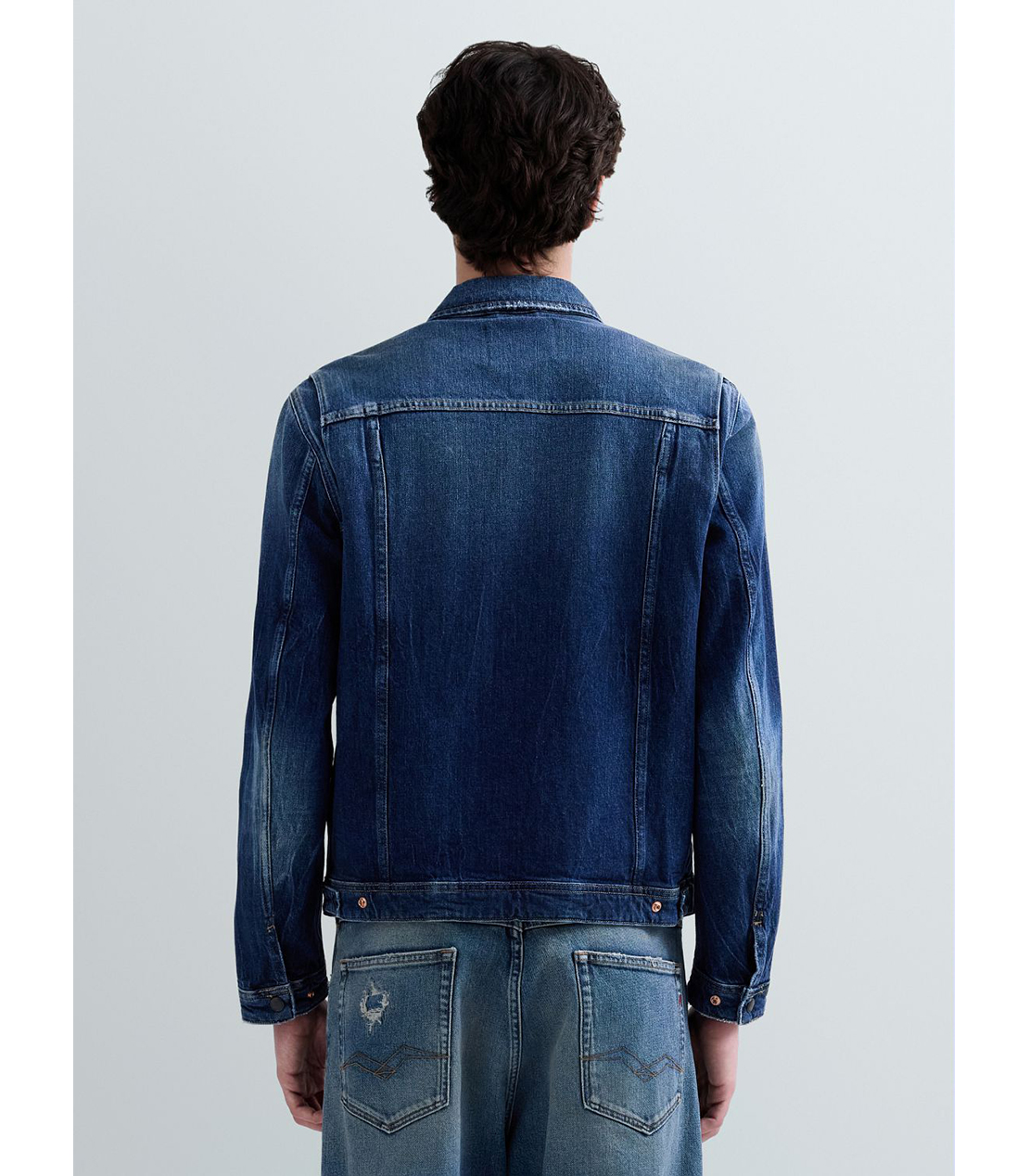 FC BAYERN着用 ヴィンテージ風 デニムジャケット 詳細画像 ダークブルー 3